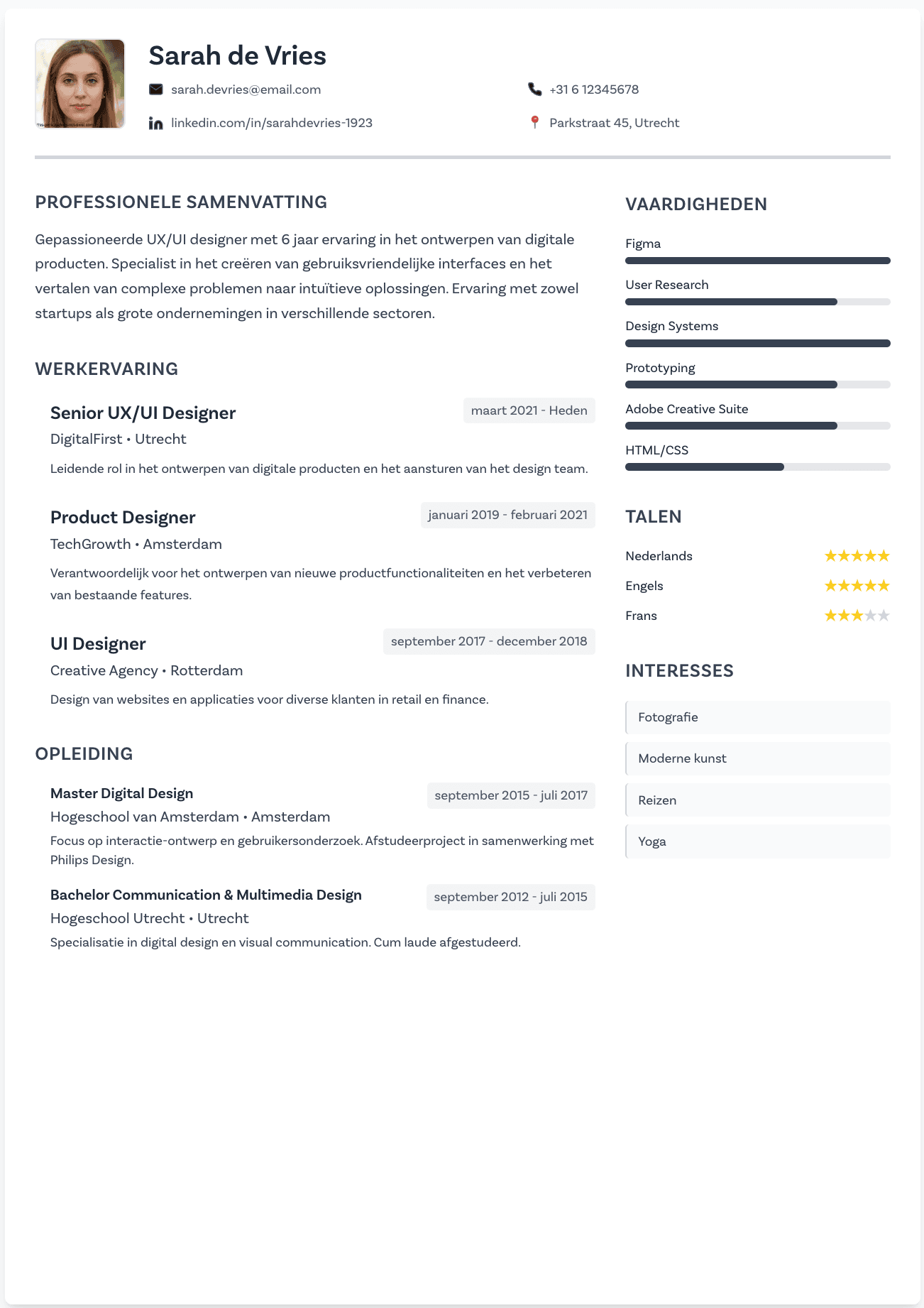Corporate CV Template Example